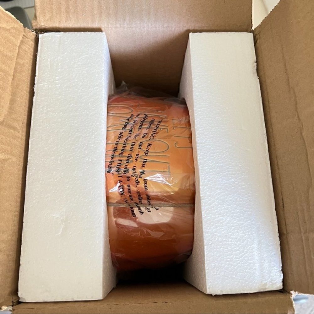 Rae Dunn Ceramic Orange Luster Lets Carve Out Some Fun Pumpkin Canister - Picture 6 of 7